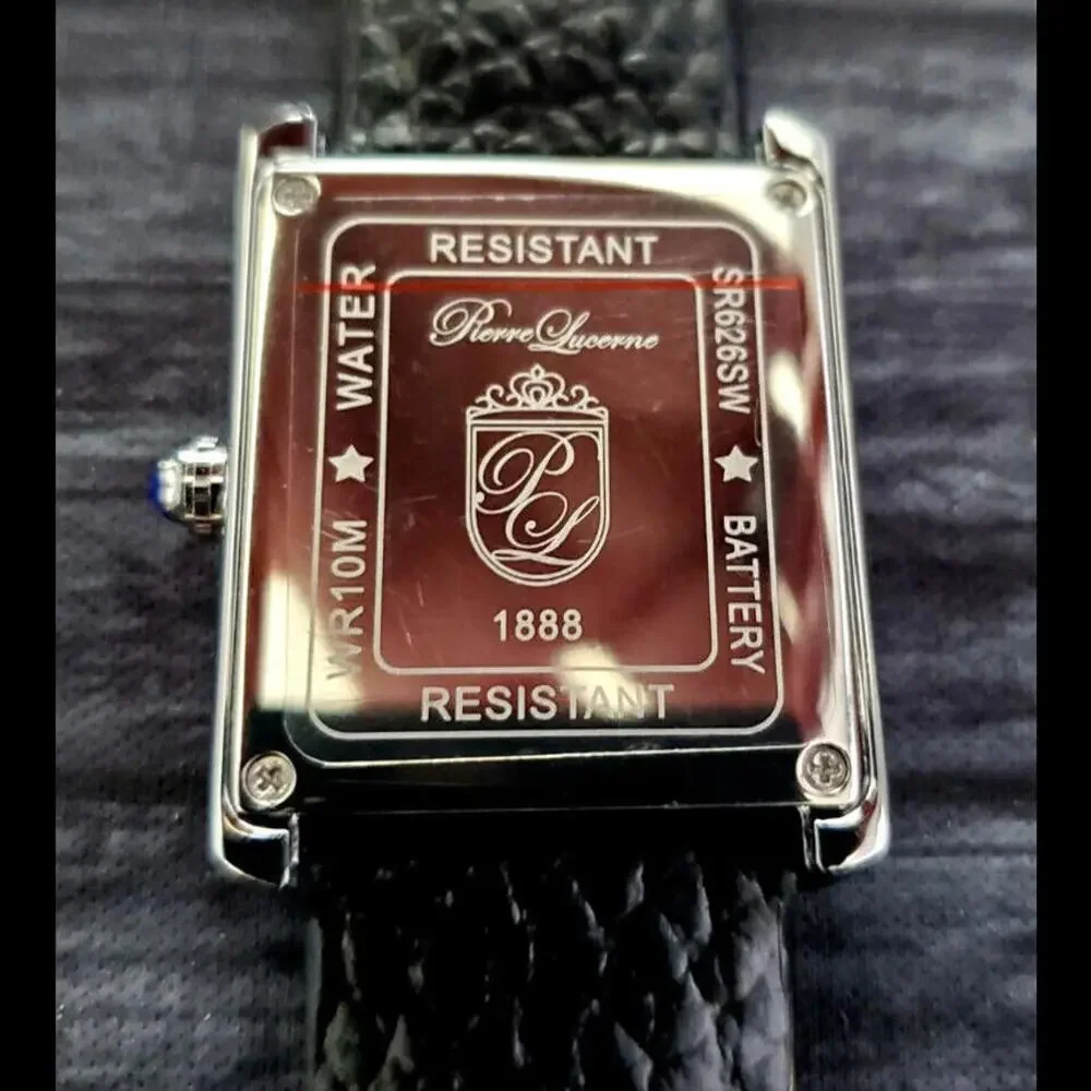 Gorgeous Pierre Lucerne Swiss Inspired Mens‎ Tank Watch Blk